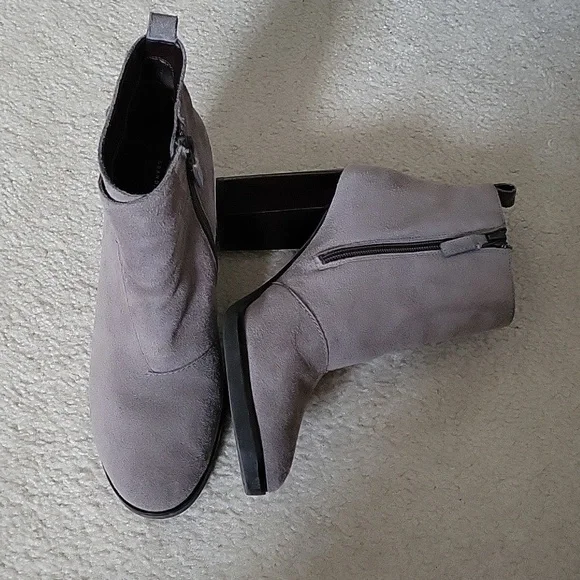 Cole Haan Gray Suede Glendale Bucklet Ankle Boot - Picture 4 of 7